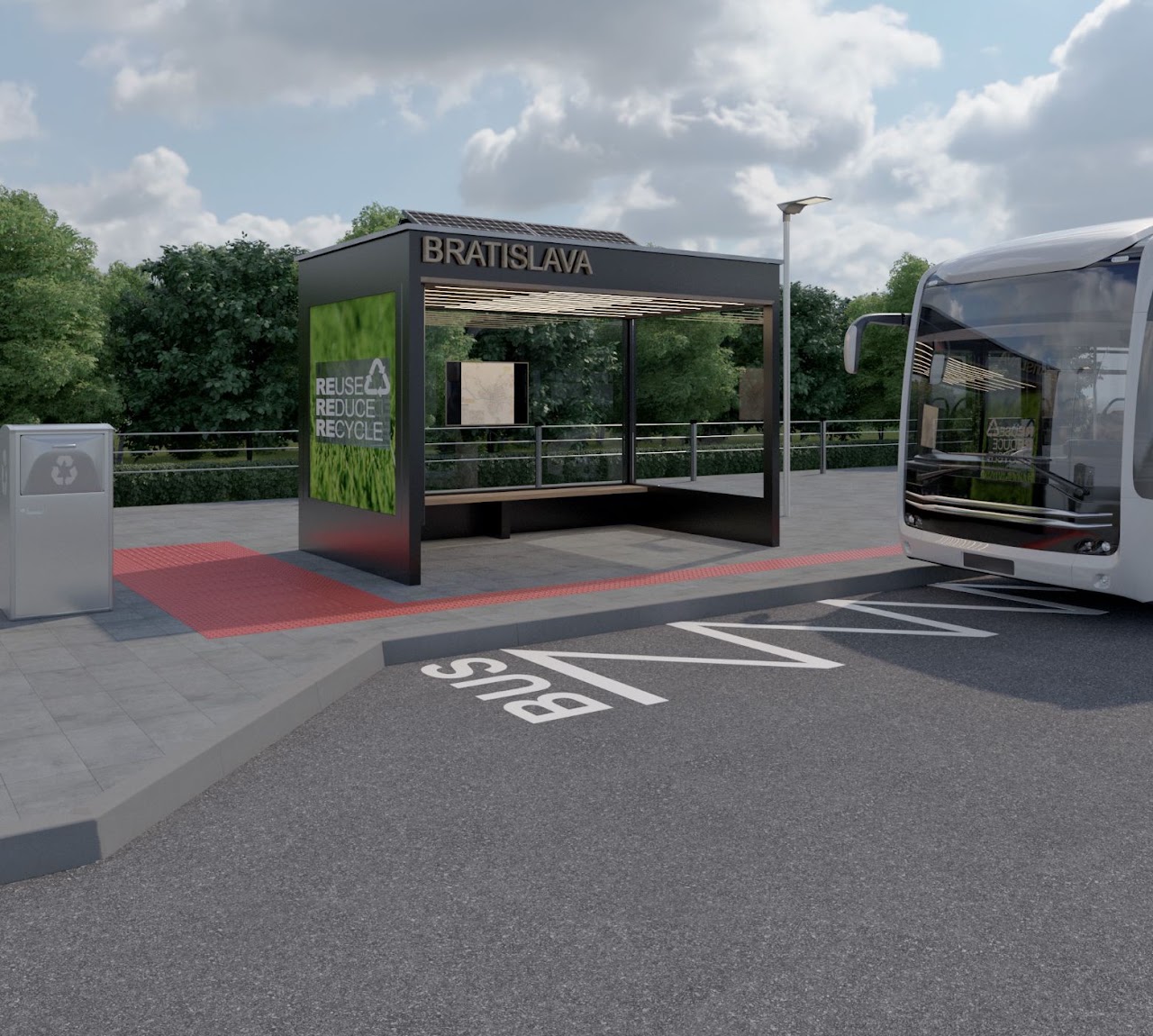 Moderná modulárna autobusová zastávka Ideal Home