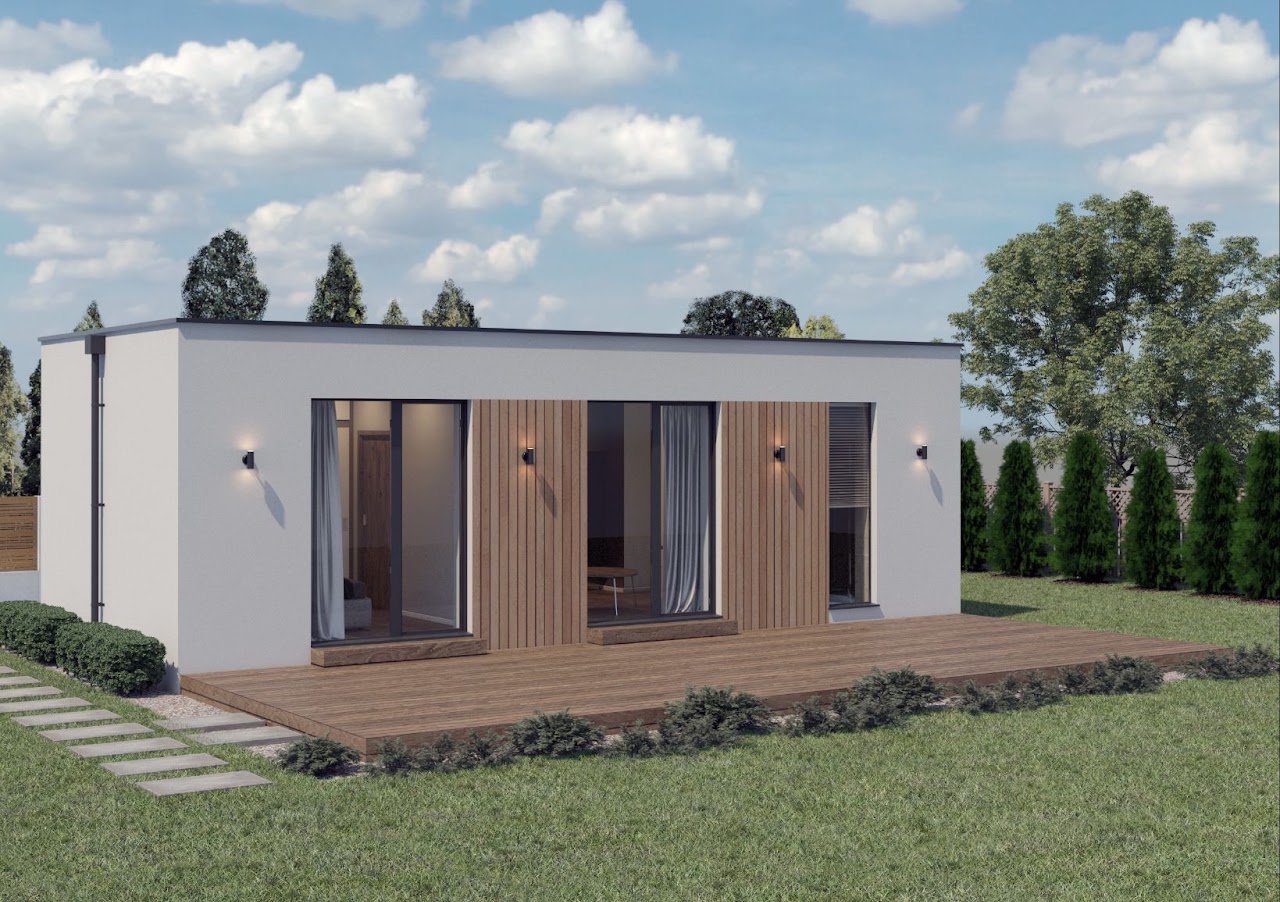 Moderný modulový dom MIAMI One s veľkými presklenými plochami